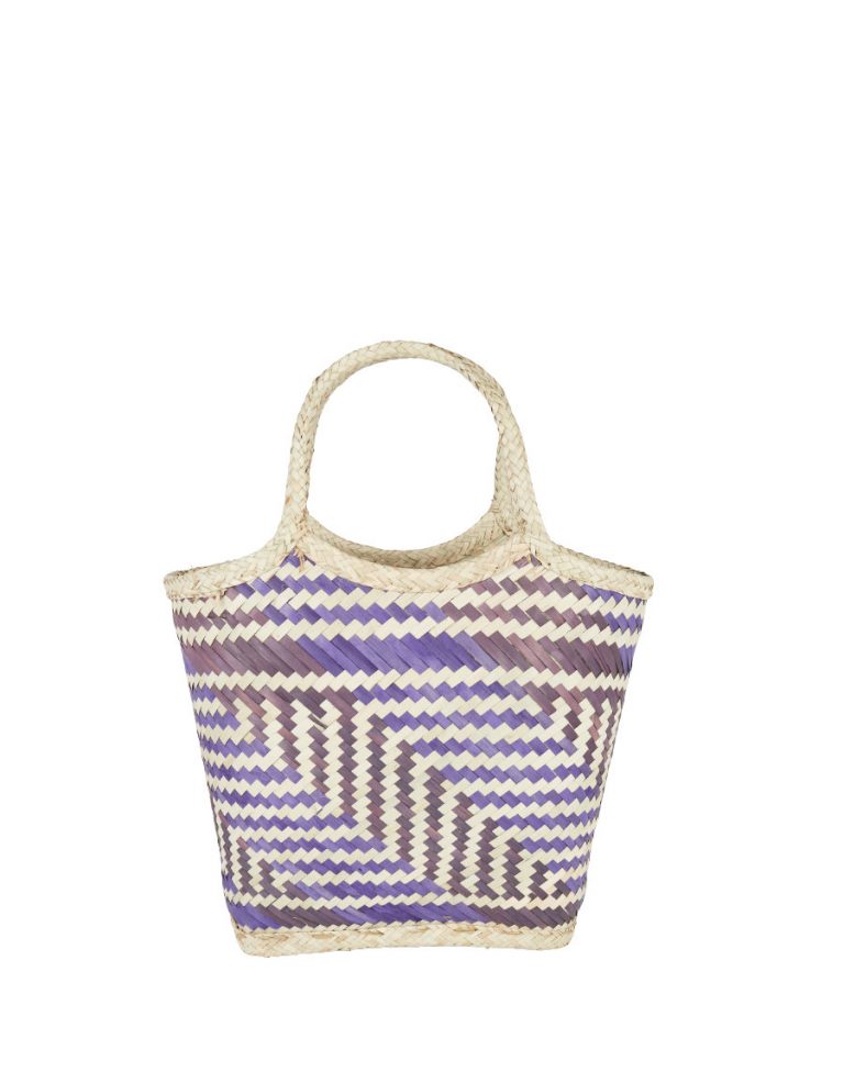 Front view Tote Bag done at individually crafted in the Masasi area using traditional techniques, African Palms