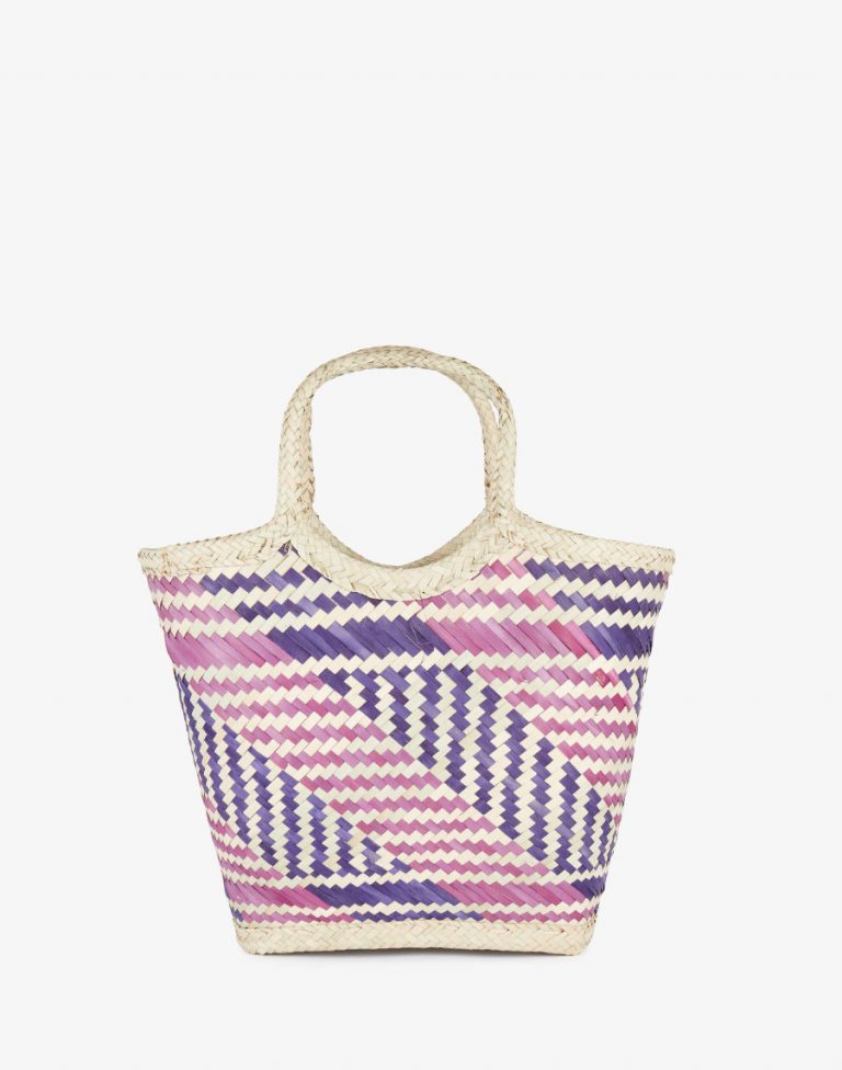 Front view Tote Bag done at individually crafted in the Masasi area using traditional techniques, African Palms