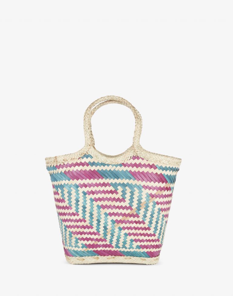 Front view Tote Bag done at individually crafted in the Masasi area using traditional techniques, African Palms