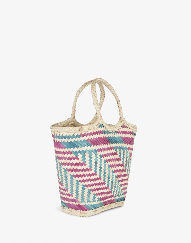 Side view Tote Bag done at individually crafted in the Masasi area using traditional techniques, African Palms