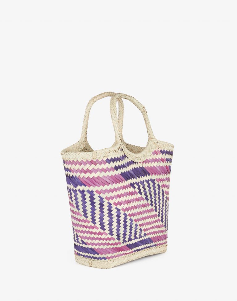 Side view Tote Bag done at individually crafted in the Masasi area using traditional techniques, African Palms