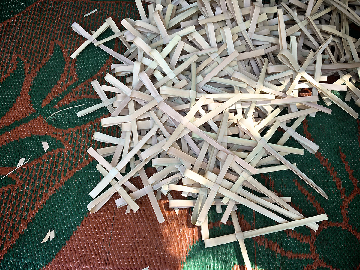 a pile of palm crosses 