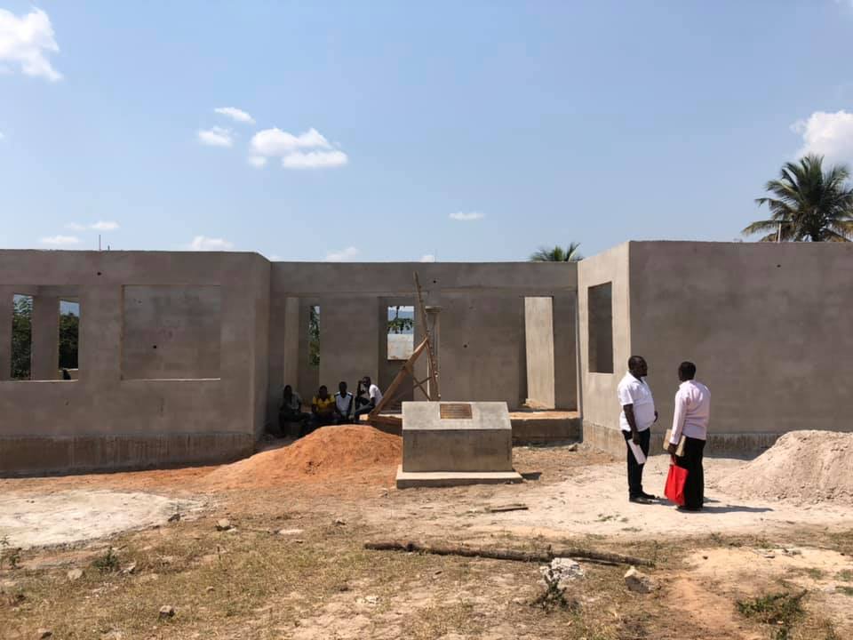 New building view of Chidya health centre at south Tanzania, for Masasi people, project funded by African Palms, selling palm crosses